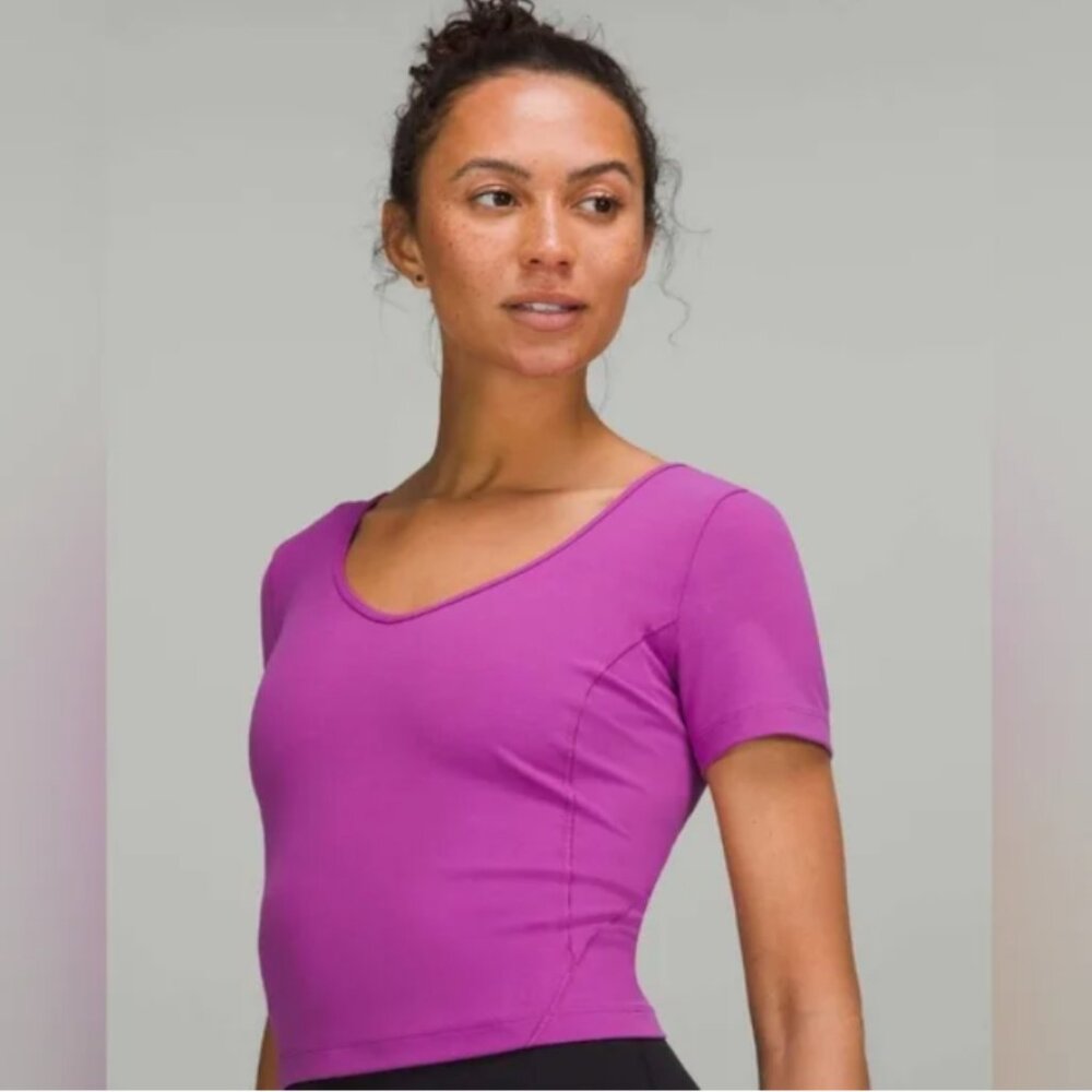 Lululemon Align Tee Yoga Top Size 16 Vivid Plum